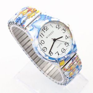 WINCCI Watch Women's Casual Quartz Multicolor Expandable Band Stainless Steel